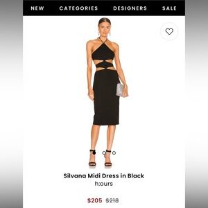 Silvana Midi Dress in Black h:ours